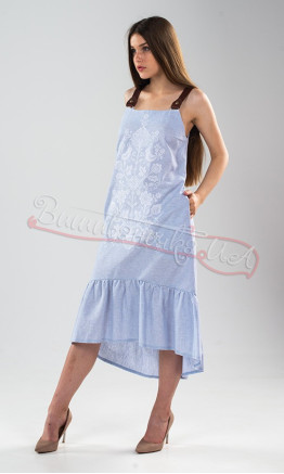 Stylish women&rsquo;s sundress with embroidery 22117 colour Light blue