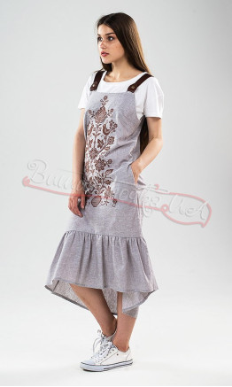 Stylish women&rsquo;s sundress with embroidery 22117 colour Grey