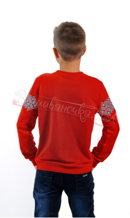 Embroidered cardigan with geometric ornament 6402 colour Red