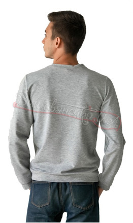 Embroidered cardigan men's in grey 6203