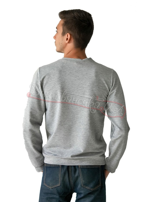 Embroidered cardigan men's in grey 6203