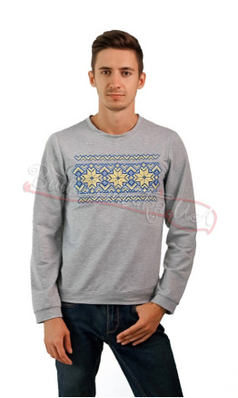Cardigan with light blue-yellow pattern 6201