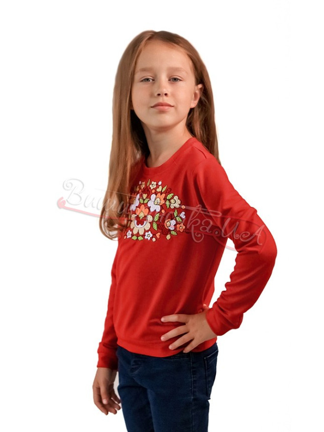 Cardigan with bright embroidered ornament 6304
