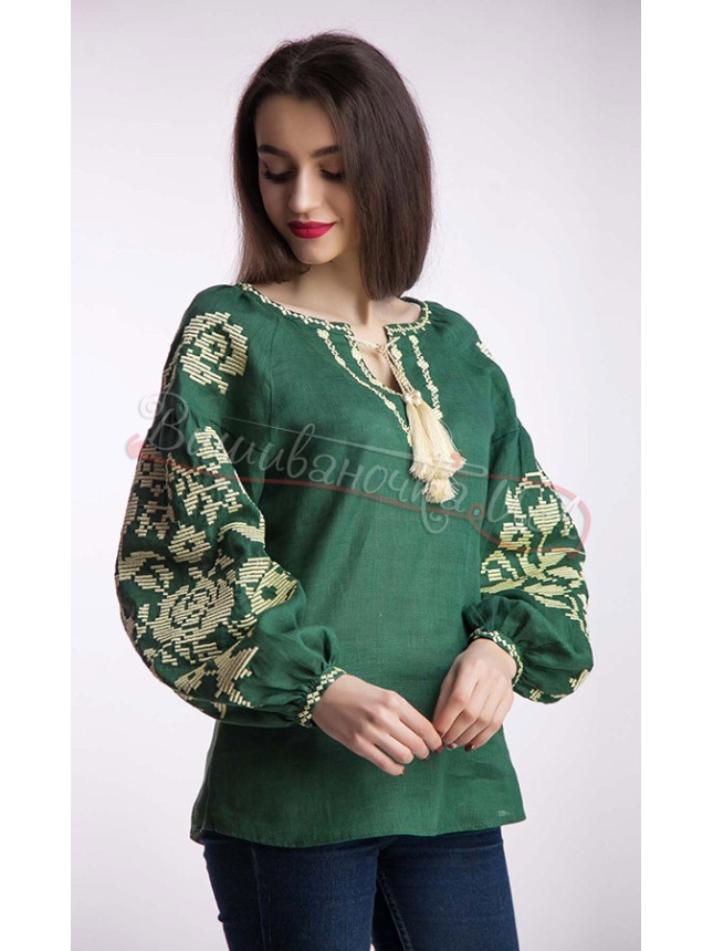 Shirt embroidered with floral pattern 1016