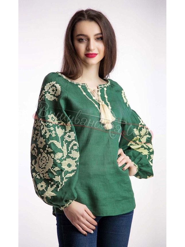 Shirt embroidered with floral pattern 1016