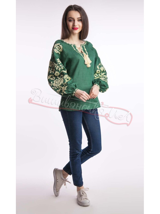 Shirt embroidered with floral pattern 1016
