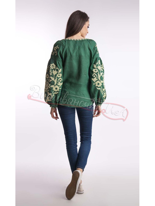 Shirt embroidered with floral pattern 1016