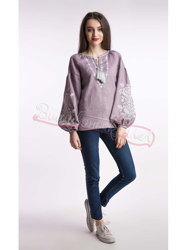 Vyshyvanka shirt in linen 1045 size 48