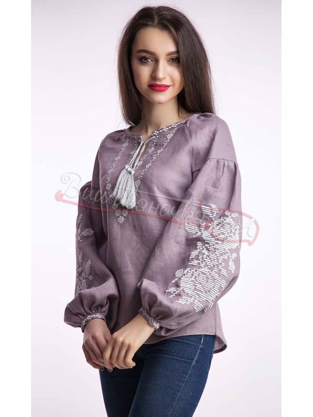 Vyshyvanka shirt in linen 1045 size 48