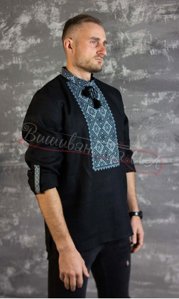 Linen shirt with a buttoned cuff 319-10+