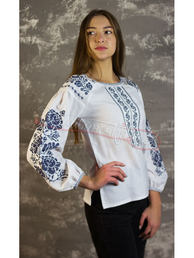Blouse with floral pattern 525-3 size 48