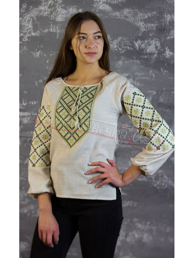 Women's vyshyvanka in linen blend 547-6 size 56