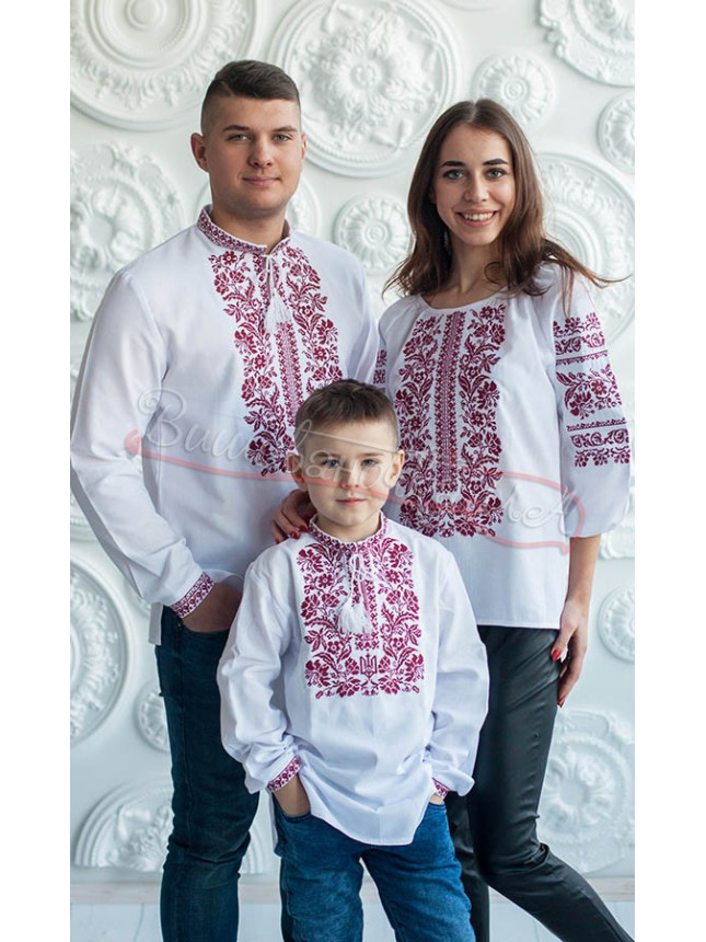 Set embroidered shirts for the family 79001