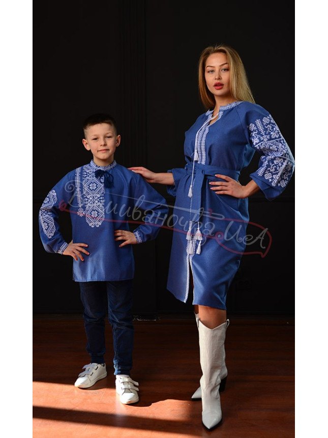 Embroidered set for mother and son 7914