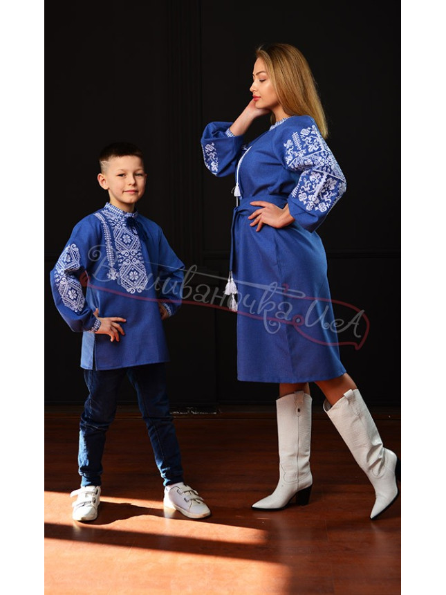 Embroidered set for mother and son 7914