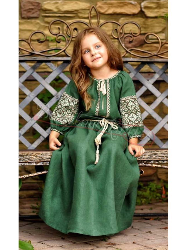 Children's dress in natural linen ДП16 size 110