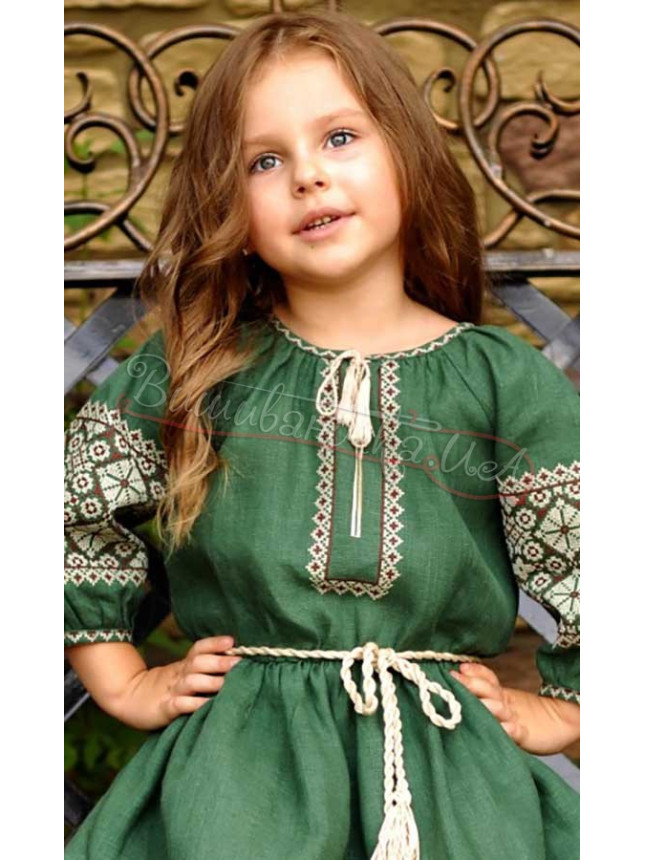 Children's dress in natural linen ДП16 size 110