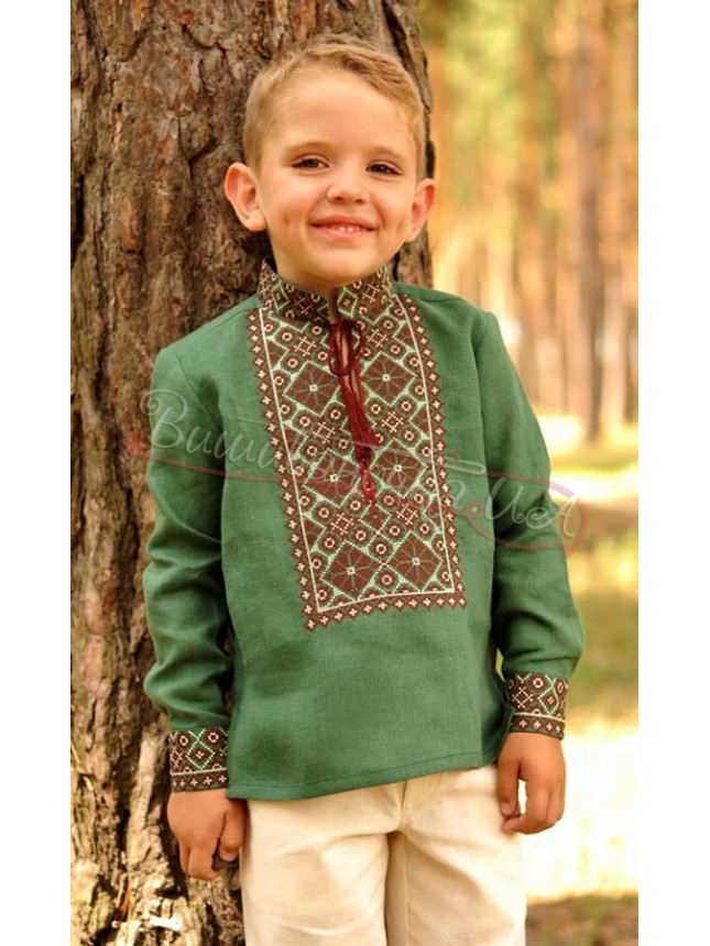 Children's vyshyvanka for a boy ДМ07 colour Brown size 110