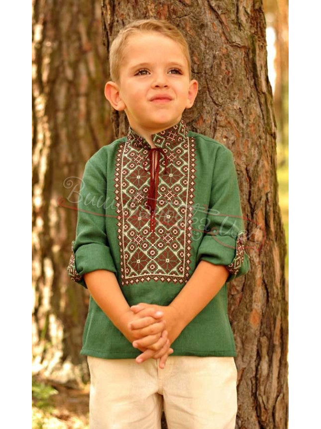 Children's vyshyvanka for a boy ДМ07 colour Brown size 110
