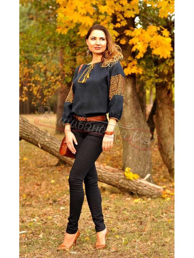 Women's vyshyvanka blue Ж18 size 42