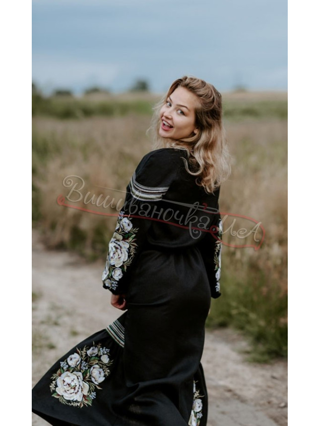 Vyshyvanka dress with floral pattern 4529 size 42
