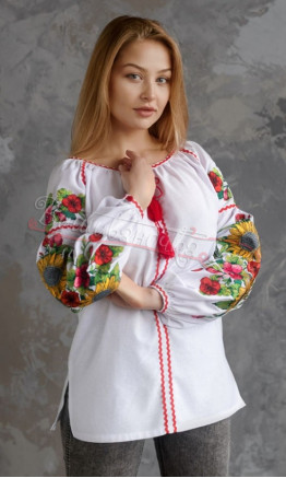 Рубашка с вышивкой подсолнухов 4558