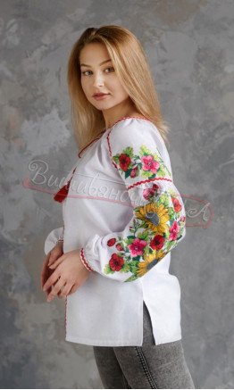 Рубашка с вышивкой подсолнухов 4558