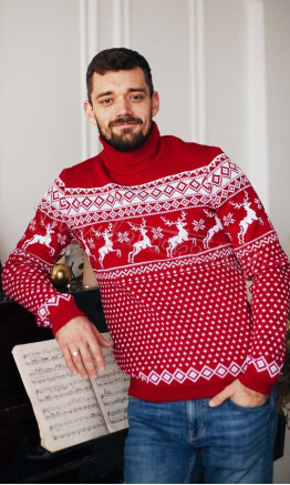 Чоловічий новорічний светр 2091