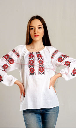 Embroidered shirt with a floral ornament 533-2.3