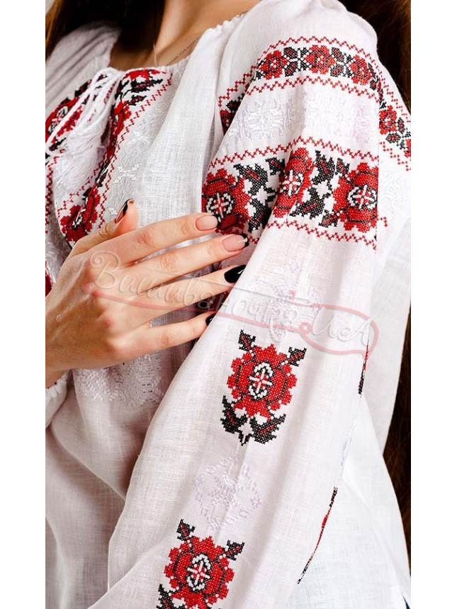 Embroidered shirt with a floral ornament 533-2.3