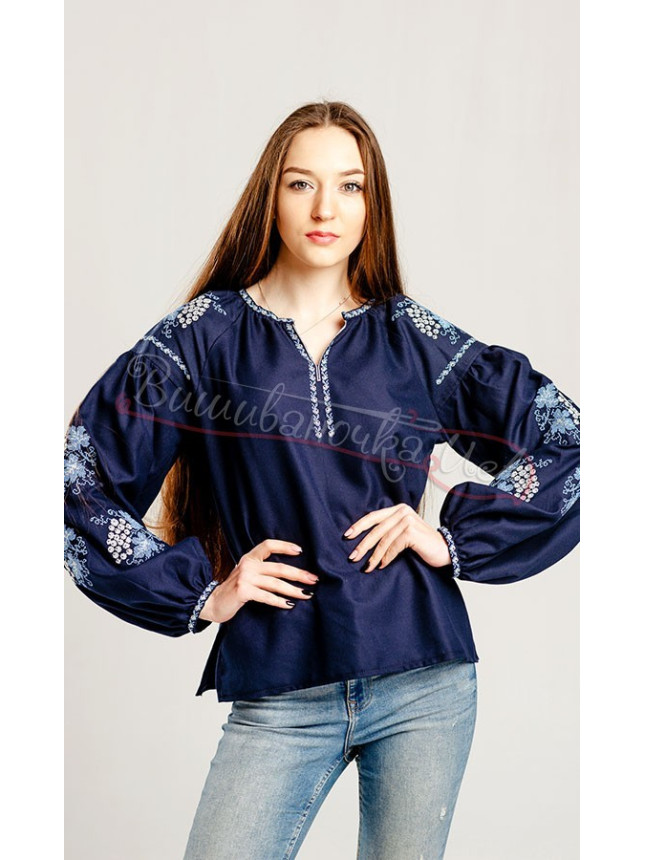 Women's shirt with embroidered viburnum 548-6 size 50