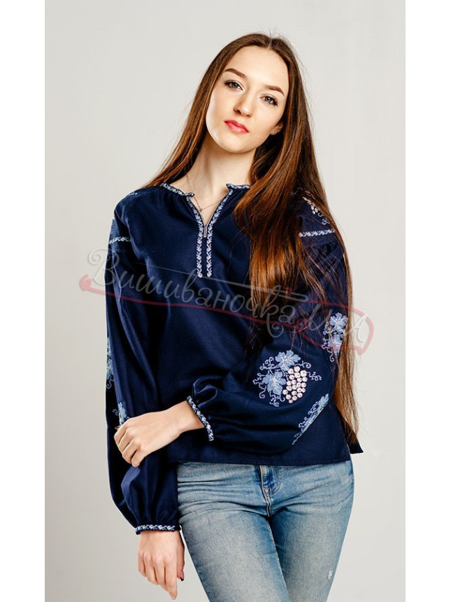 Women's shirt with embroidered viburnum 548-6 size 50