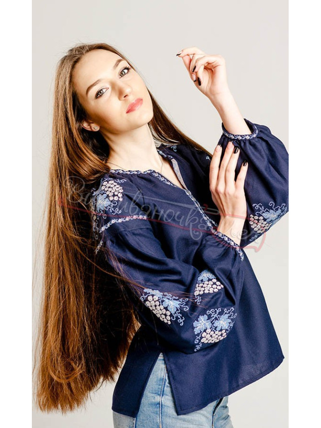 Women's shirt with embroidered viburnum 548-6 size 50