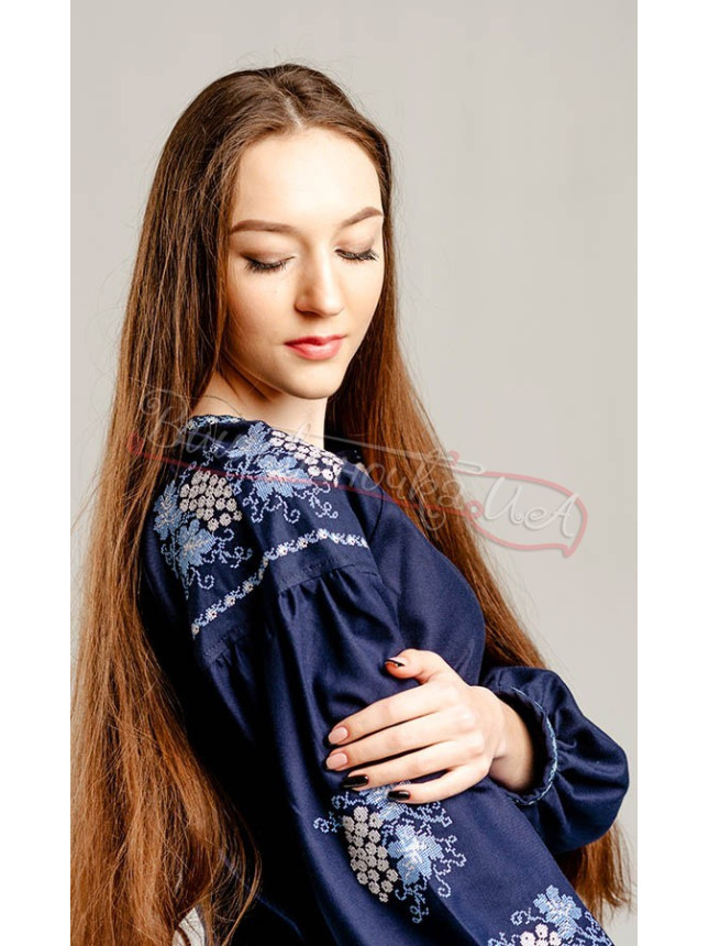 Women's shirt with embroidered viburnum 548-6 size 50
