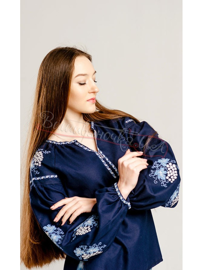 Women's shirt with embroidered viburnum 548-6 size 50