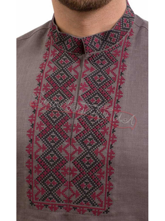 Vyshyvanka in linen, short sleeves sm 031