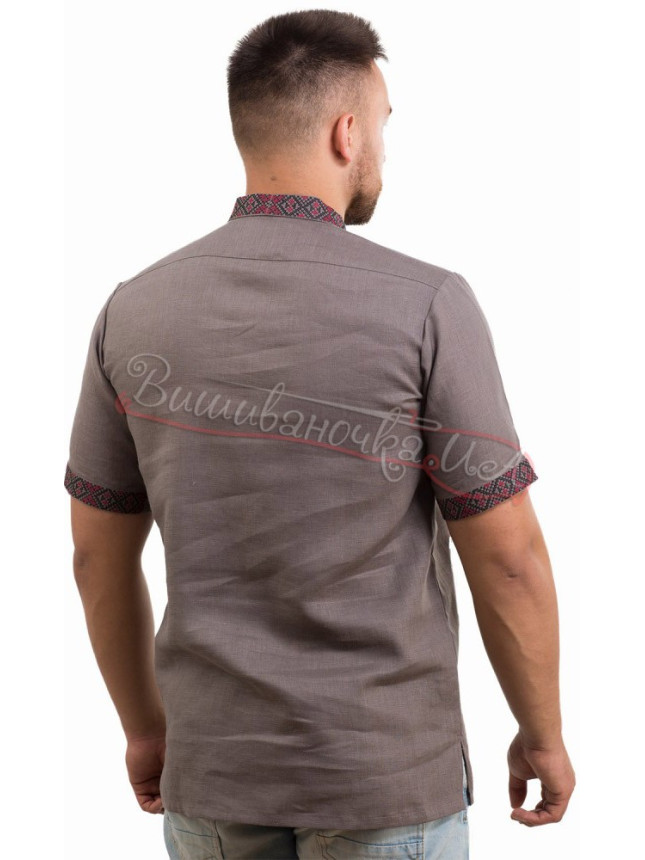 Vyshyvanka in linen, short sleeves sm 031