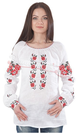 Женская блуза с красными цветами BL 173
