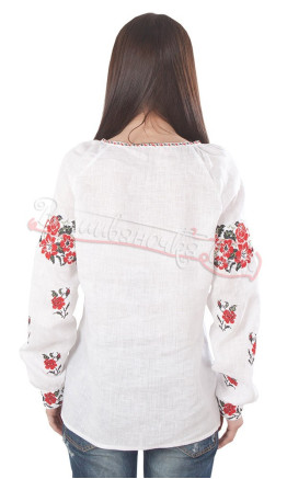 Женская блуза с красными цветами BL 173