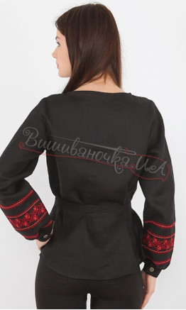 Black blouse with embroidery BL 175