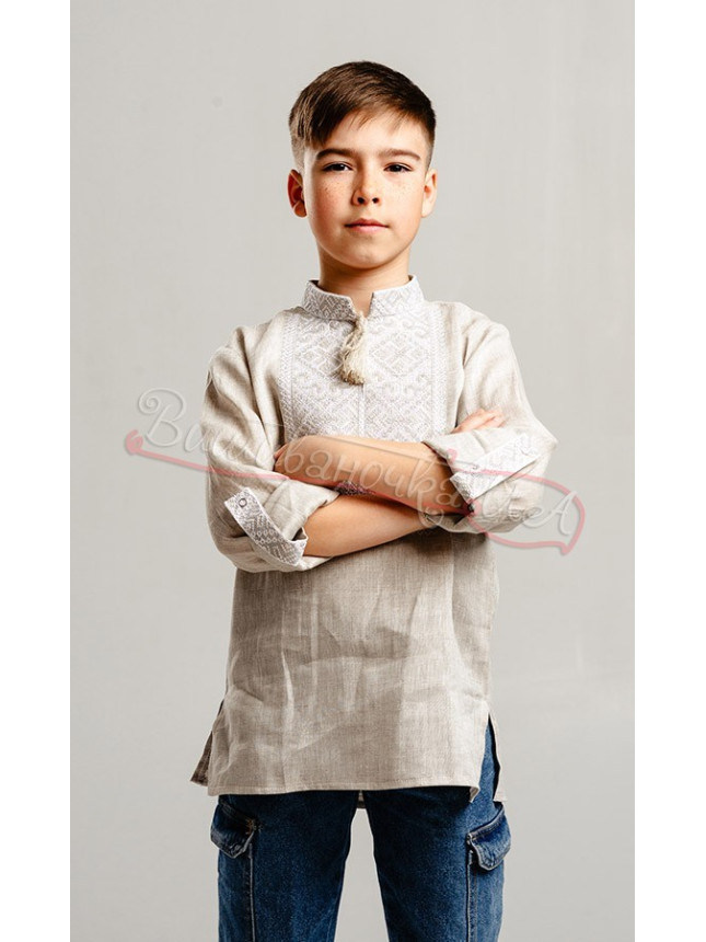 Vyshyvanka for a boy in linen 741-2+