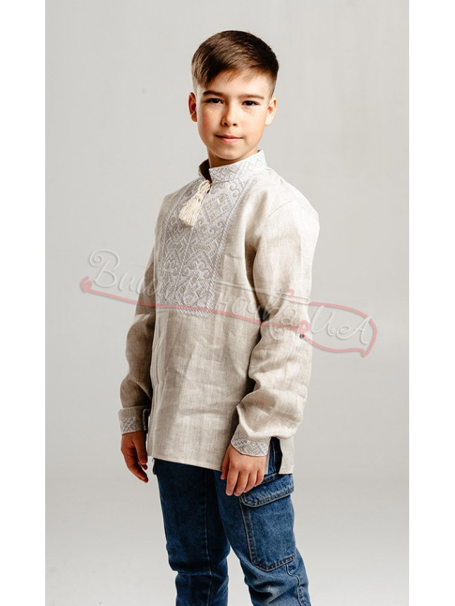 Vyshyvanka for a boy in linen 741-2+