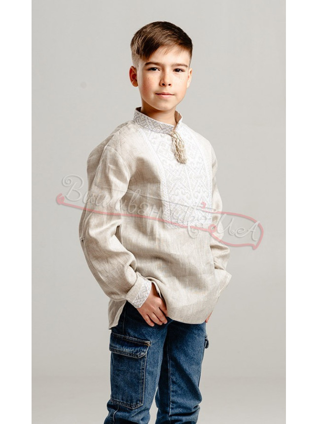 Vyshyvanka for a boy in linen 741-2+