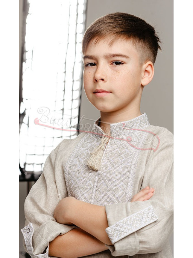 Vyshyvanka for a boy in linen 741-2+