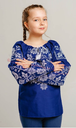 Bright children's vyshyvanka in blue 950-10
