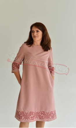 Pink dress with embroidery 4589