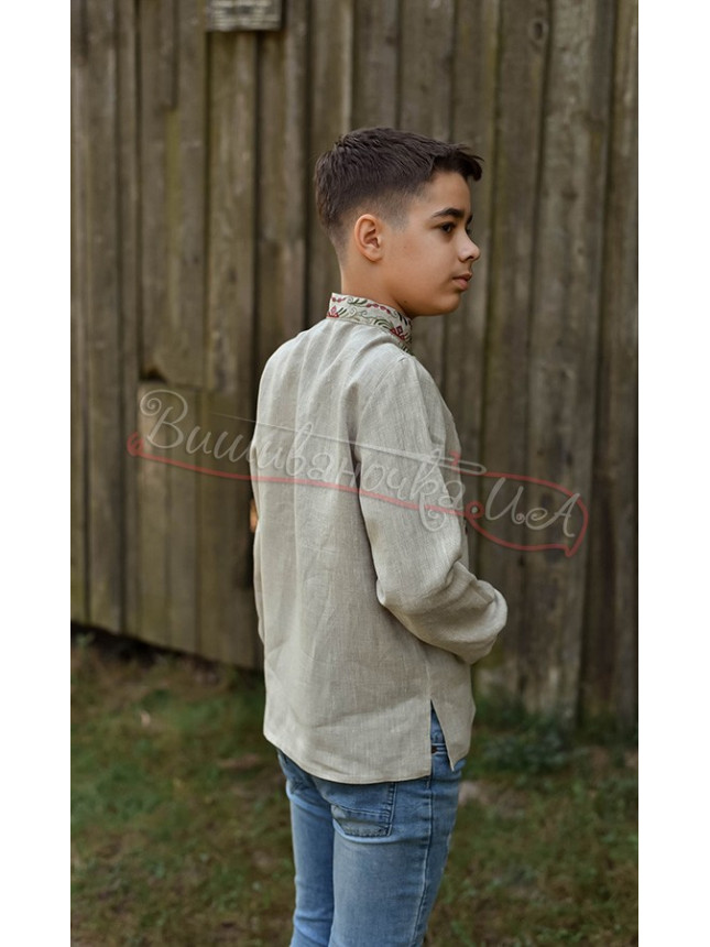 Linen vyshyvanka for a boy 4439