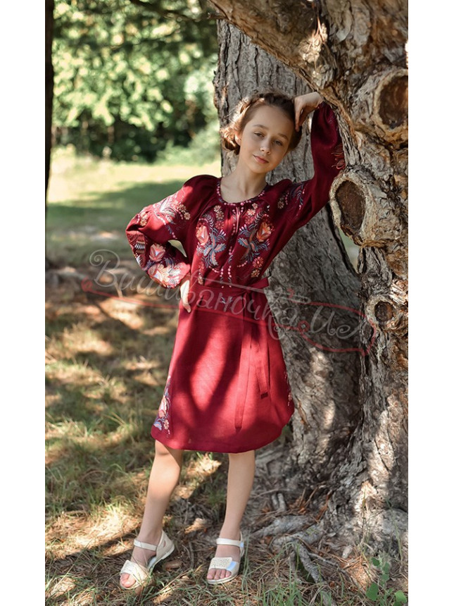 Children's linen dress 4350 size 146