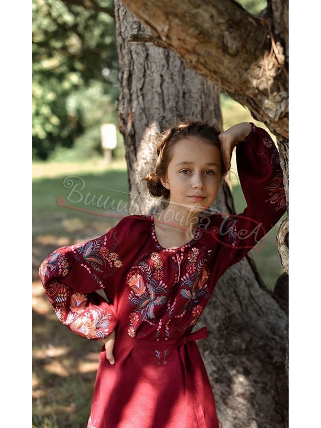 Children's linen dress 4350 size 146