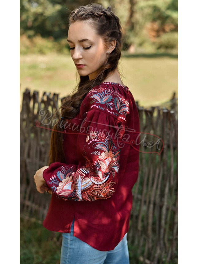 Women's vyshyvanka in linen 4620 colour White size 46